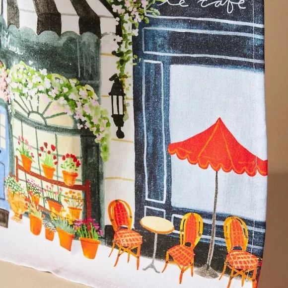 Anthropologie Flower Stand Embroidered Dish Towel NIP - Picture 5 of 12